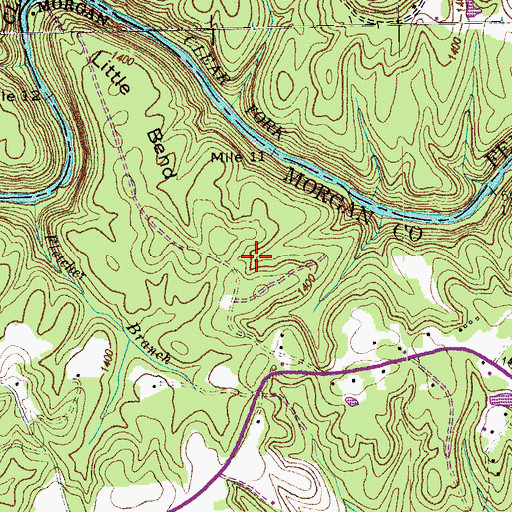 Topographic Map of C and M East Farm Dam, TN