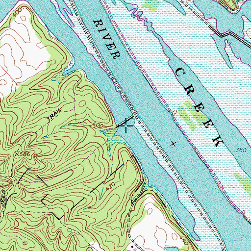 Topographic Map of Pool Five Dam, TN