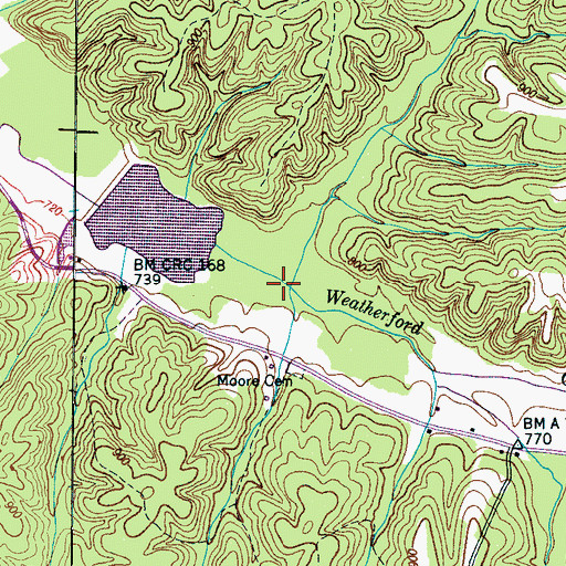 Topographic Map of Upvine Branch, TN