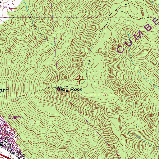 Topographic Map of Big Rock Mountain, TN