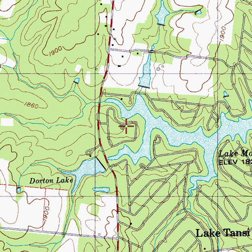 Topographic Map of Comanche Subdivision, TN