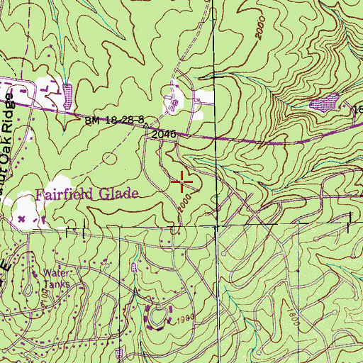 Topographic Map of Druid Hills, TN