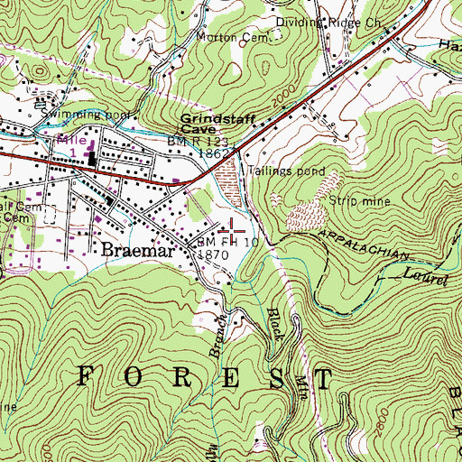 Topographic Map of Civilian Conservation Corps Camp F1456 (historical), TN