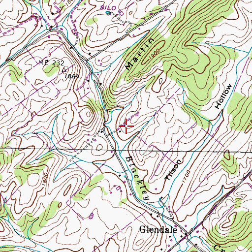 Topographic Map of Christie (historical), TN