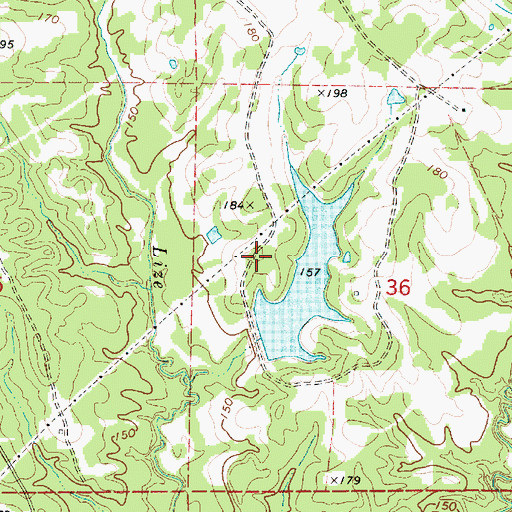 Topographic Map of Sedgefield Lake Dam, AL