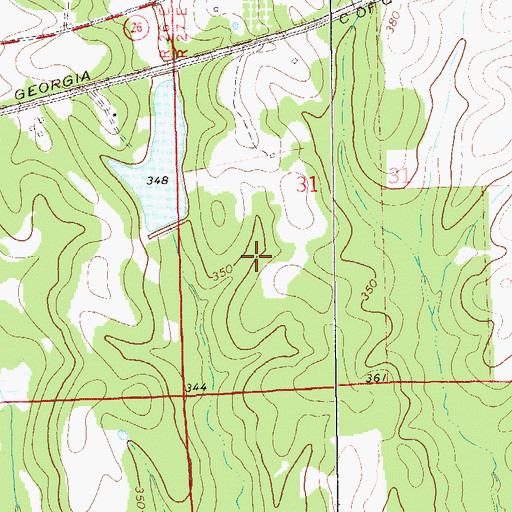Topographic Map of Deep South Lake Dam, AL