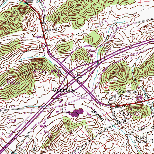 Topographic Map of Interchange 66, TN