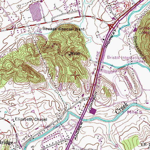 Topographic Map of Maplehurst, TN