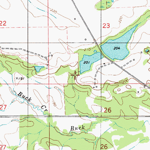 Topographic Map of Hoffman Rhyne Lake, AL