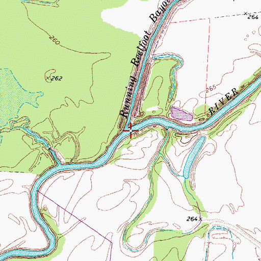 Topographic Map of Running Reelfoot Bayou, TN