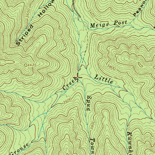Topographic Map of Spud Town Branch, TN