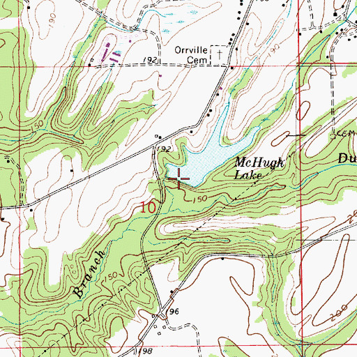 Topographic Map of McHugh Lake Dam, AL