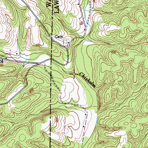 Topographic Map of Suckstem Branch, TN