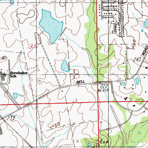 Topographic Map of Brewbaker Number Two Dam, AL