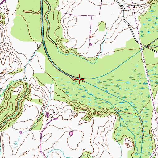 Topographic Map of Walnut Fork Creek, TN