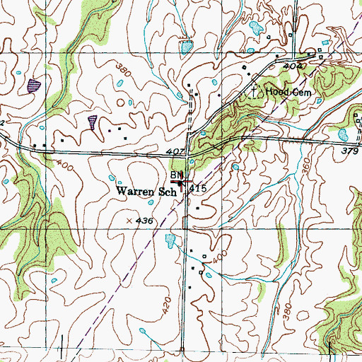 Topographic Map of Warren School, TN