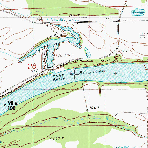 Topographic Map of R L Mcdowell Dam, AL
