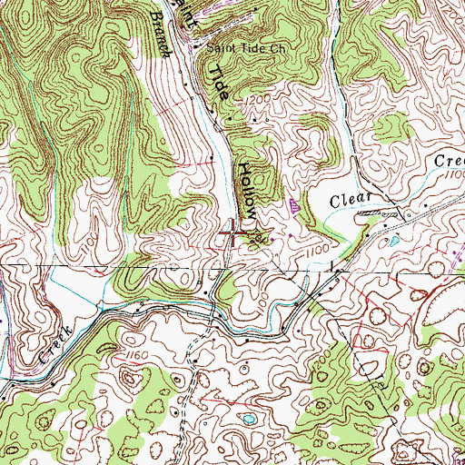 Topographic Map of White Branch, TN