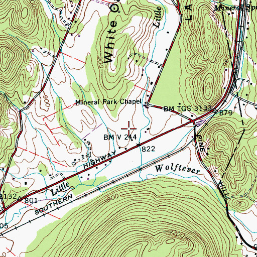 Topographic Map of White Oak Valley, TN