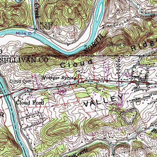 Topographic Map of Winegar Spring, TN