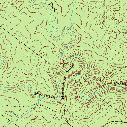 Topographic Map of Youngs Creek, TN