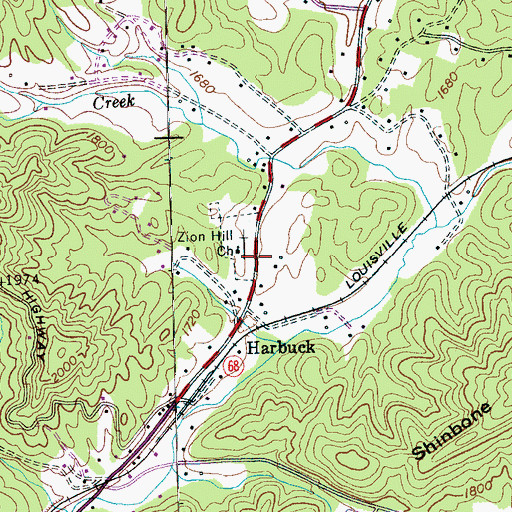 Topographic Map of Zion Hill Church, TN