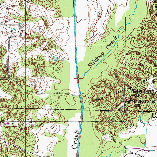 Topographic Map of Slickup Creek, TN