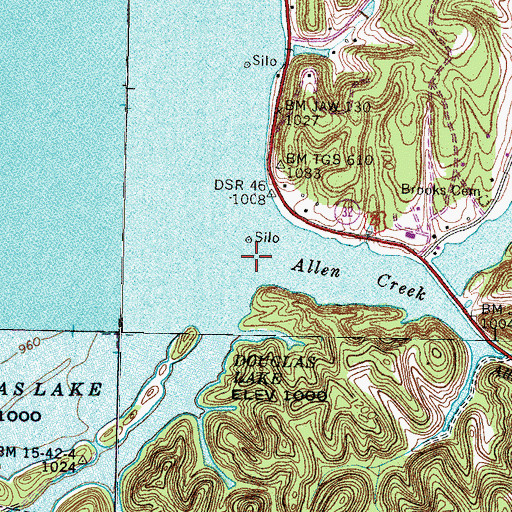 Topographic Map of Allen Creek, TN