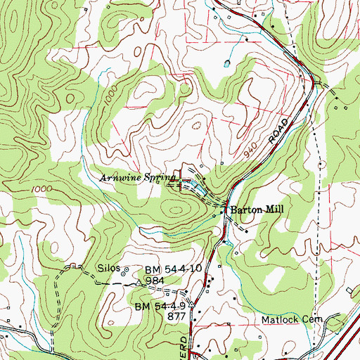 Topographic Map of Arnwine Spring, TN