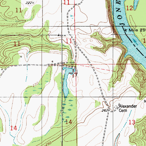 Topographic Map of Nichols Dam, AL