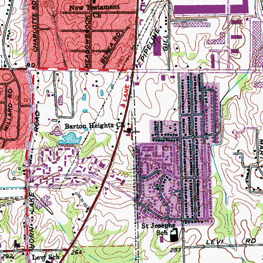 Topographic Map of Barton Heights Church, TN