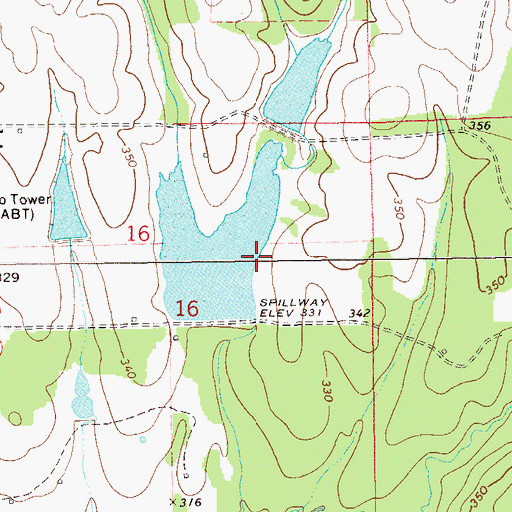 Topographic Map of J T Conner Dam, AL