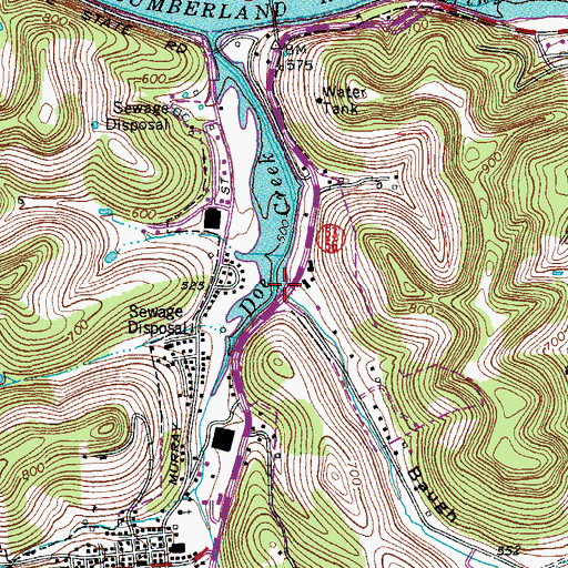 Topographic Map of Baugh Hollow, TN