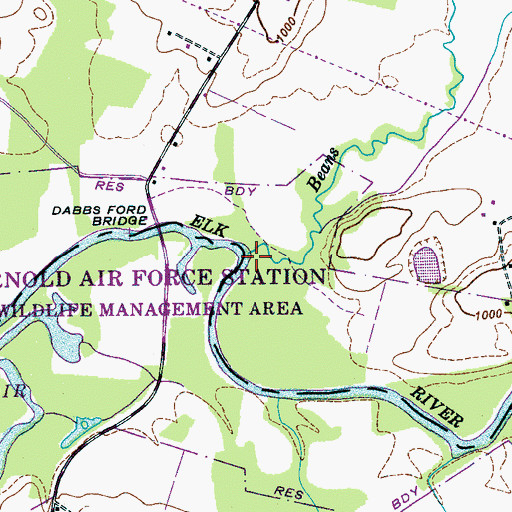 Topographic Map of Beans Creek, TN