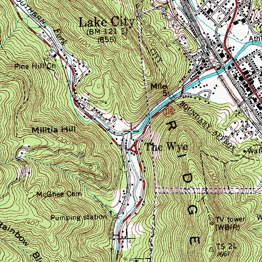 Topographic Map of Beech Grove Fork, TN