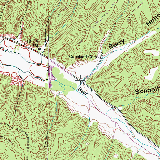 Topographic Map of Berry Hollow, TN