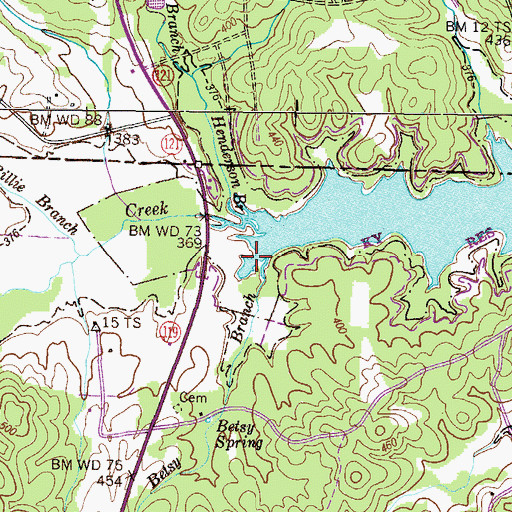 Topographic Map of Betsy Branch, TN