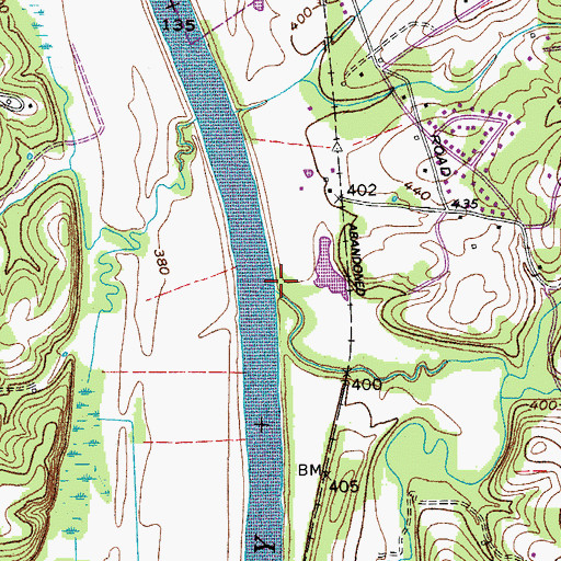 Topographic Map of Big McAdoo Creek, TN