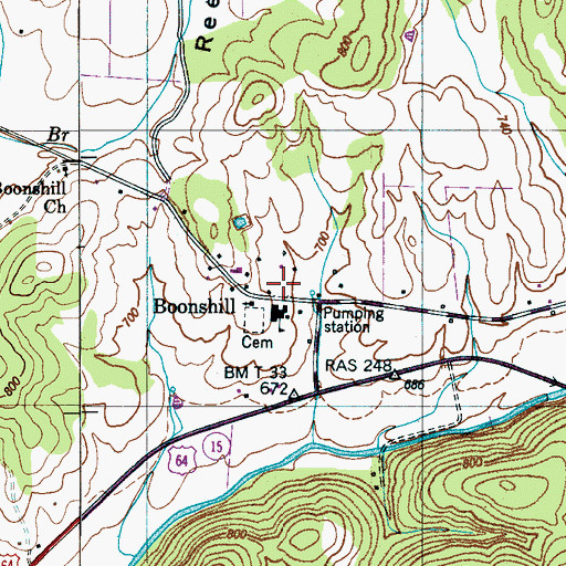 Topographic Map of Boonshill, TN