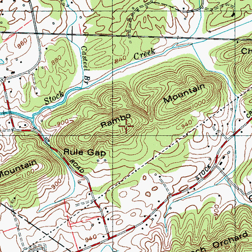 Topographic Map of Rambo Mountain, TN