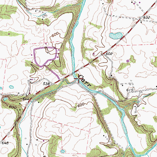 Topographic Map of Browns Fork, TN