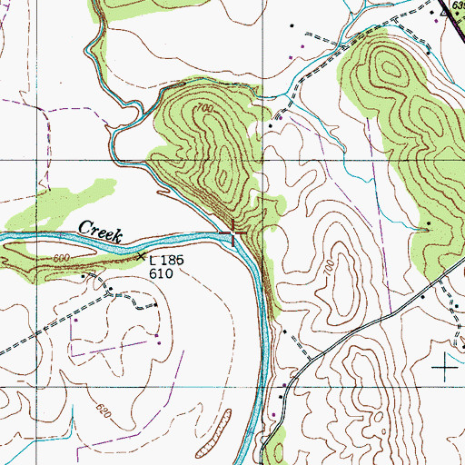Topographic Map of Buchanan Creek, TN