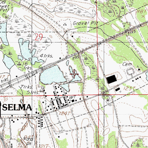Topographic Map of Selma Hunting Club Lake, AL