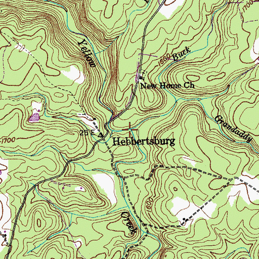 Topographic Map of Buck Creek, TN