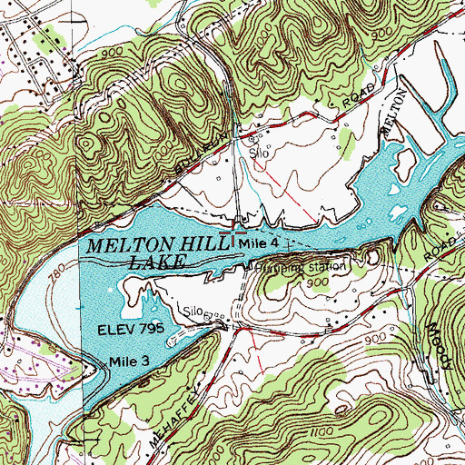 Topographic Map of Bullrun Valley, TN