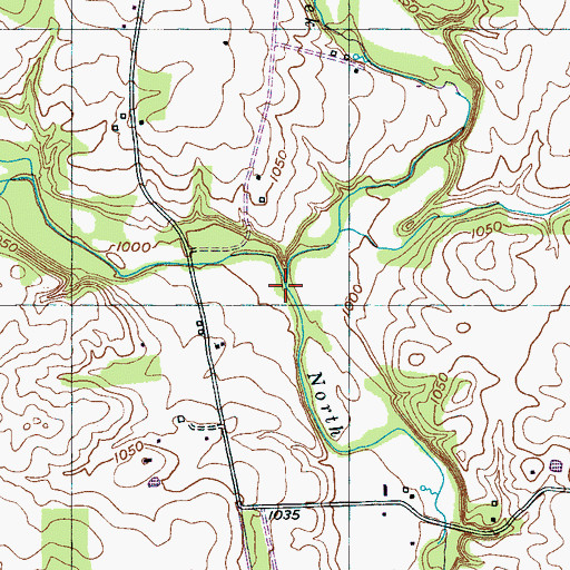 Topographic Map of Bullpen Creek, TN