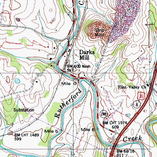 Topographic Map of Carters Creek, TN