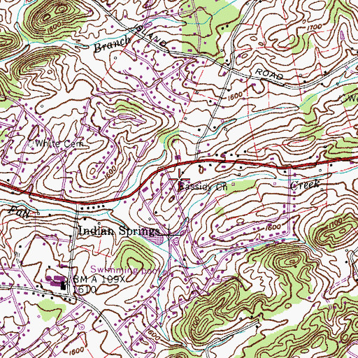 Topographic Map of Cassidy Church, TN