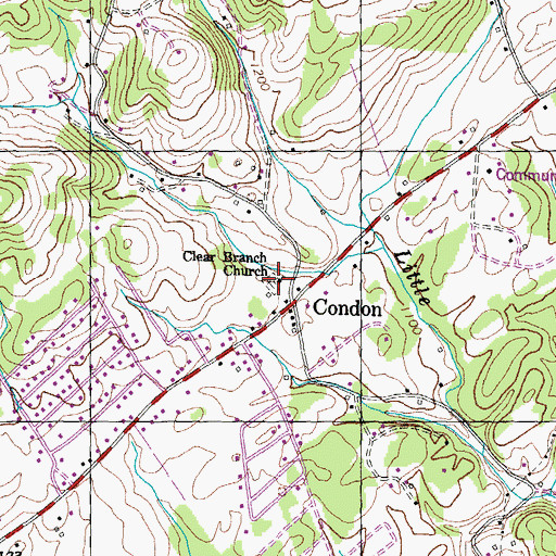 Topographic Map of Clear Branch Church, TN