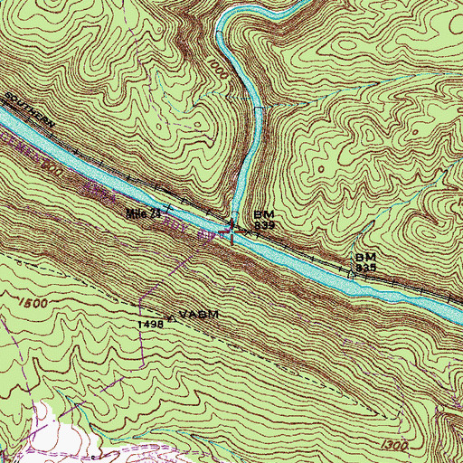 Topographic Map of Crooked Fork, TN
